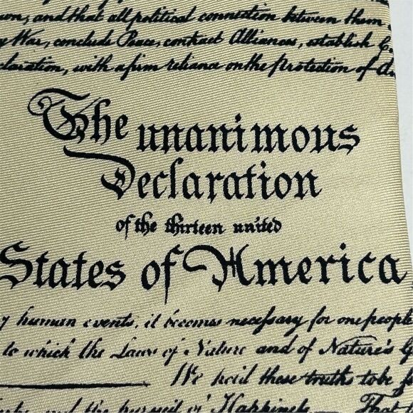 Alynn Men's Ivory Silk Declaration of Independence Necktie - Picture 5 of 7